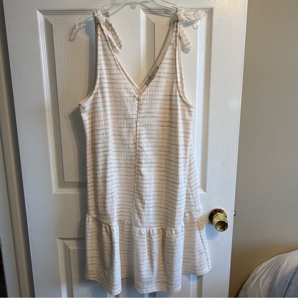 LOFT Tie Striped Dress